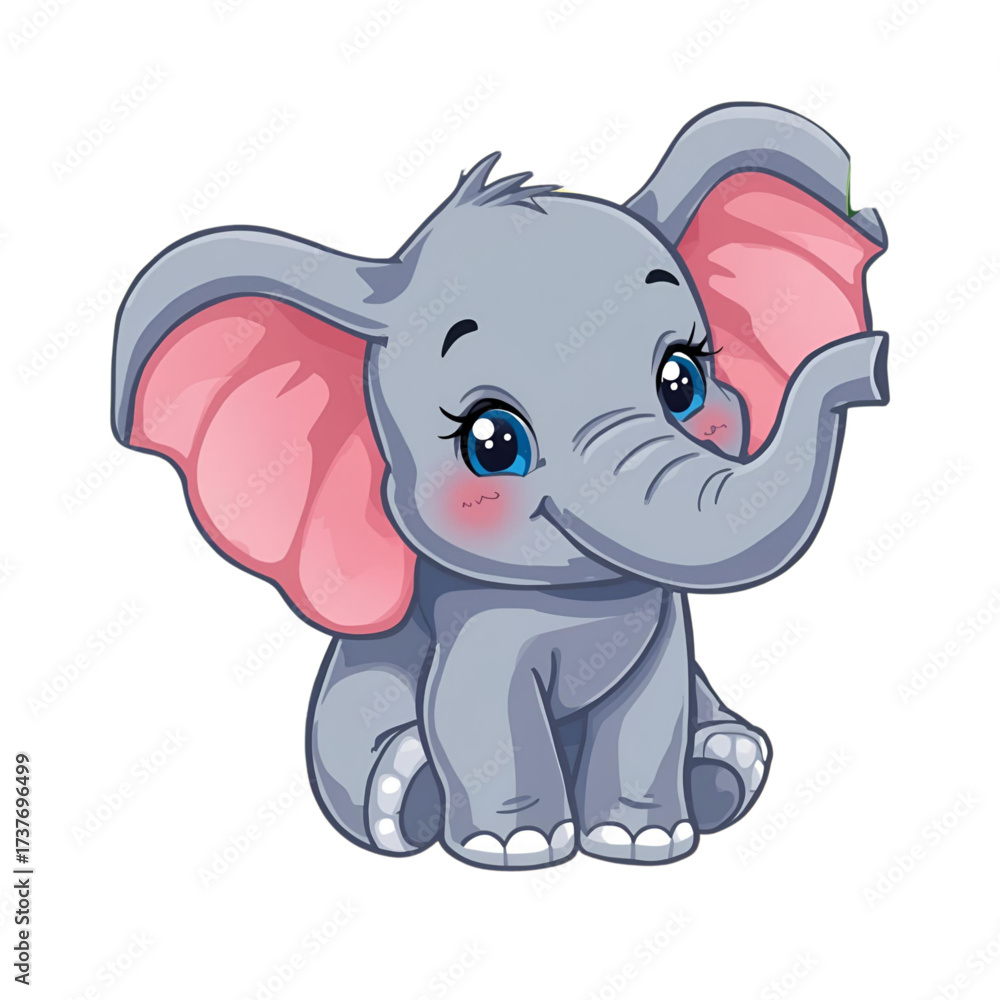 Naklejka premium baby elephant cartoon