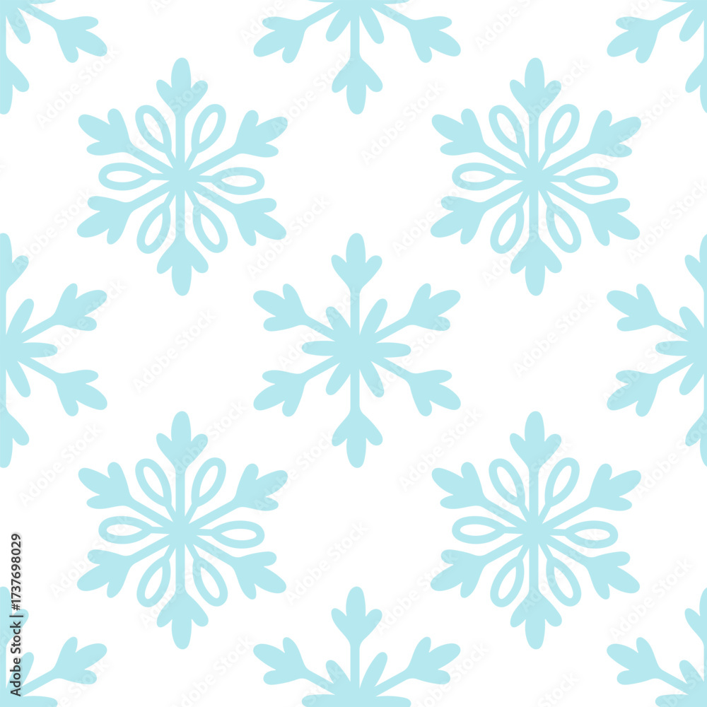 Fototapeta premium Seamless blue snowflake pattern for winter background design