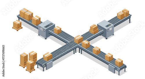 Isometric logistics conveyor system for efficient warehouse automation