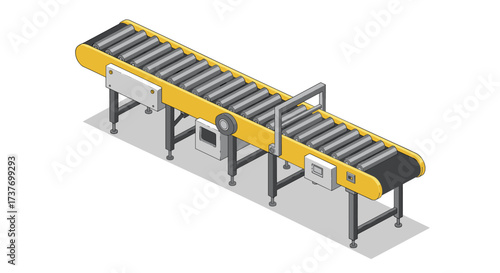 Isometric conveyor belt for industrial automation and manufacturing processes