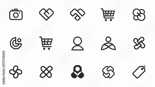 Minimalist icon collection vector graphics scalable eps svg icons set for web and app design silhouette