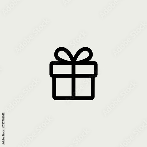 Minimalist vector illustration of a gift box icon for declarative design scalable eps format silhouette