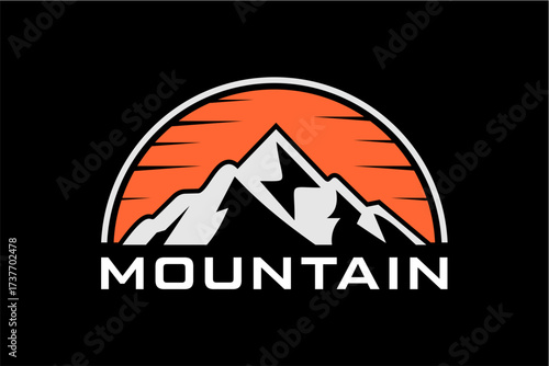mountain Adventure and outdoor vector logo design, template, badge or emblem style