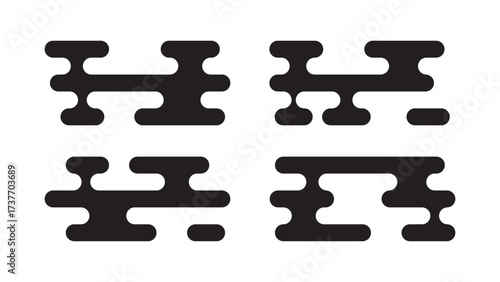 Set of traditional Asian-style clouds