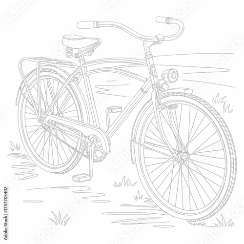Vintage cruiser bicycle vector illustration classic style scalable graphic icon silhouette