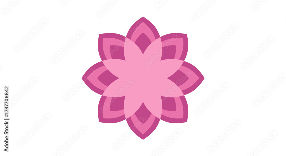 Fototapeta premium Pink flower graphic design in minimalist style 