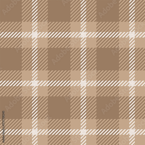 Beige seamless plaid tartan pattern, colorful natural fabric swatch, textile, geometric background