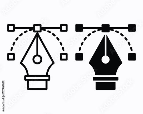 Iconic Vector Graphics Tool Symbolizing Design and Precision Two Styles Graphic Design and Computer Graphics Illustration Inkpen Object