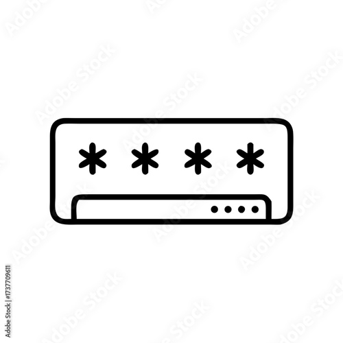 Air conditioning unit icon with snowflakes in minimalist style  