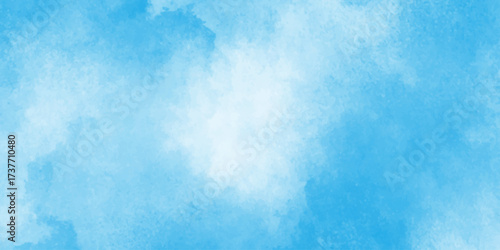 Blue watercolor vector background.ocean blue paper texture, smooth cloudy sky blue background,Light blue background with watercolor.Colorful gradient ink colors wet effect hand drawn canvas background