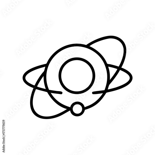 Orbital ring concept illustration with planetary design elements  