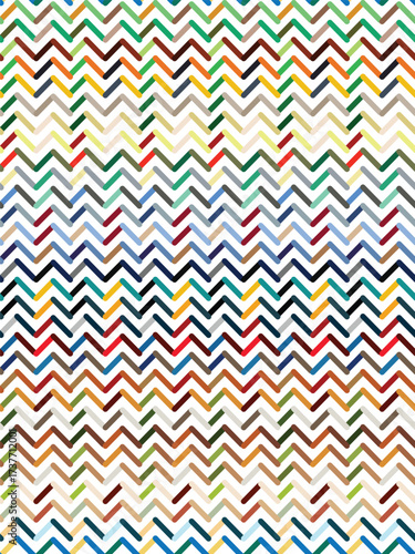 Colorful chevron zigzag pattern background featuring a variety of vibrant colors. Abstract seamless design ideal for modern textiles and backgrounds.