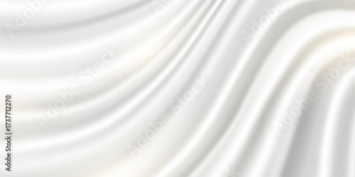 Luxury white curtain background, vector illustration