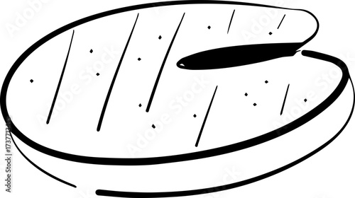 fish steak Icon Lineart Black White