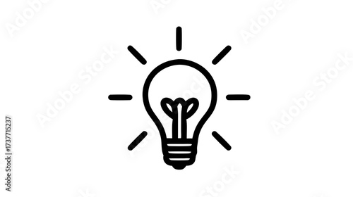 Bright lightbulb idea icon vector, creative solution concept, innovation symbol, inspiration, problem solving, genius thought graphic