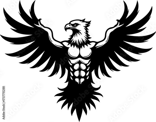 Mighty Avian Warrior: Muscled Eagle Mascot