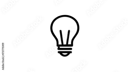 Lightbulb icon representing a bright idea, innovation, creative solution, inspiration, and electricity. Concept for success.