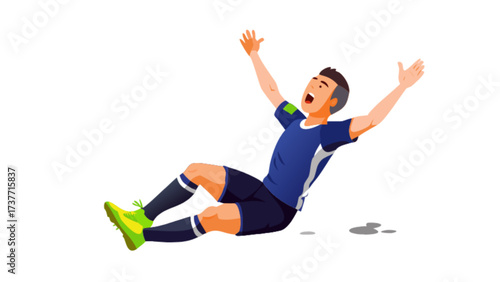 Celebrating goal soccer player vector illustration design for sports and football fans