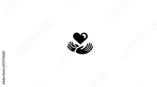Hands holding heart icon. Symbol of love, care, health, charity, and support. Vector graphic illustration for compassion and well-being.
