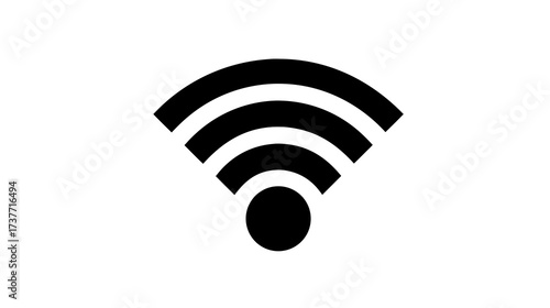 Wireless internet signal icon, WiFi symbol for network connectivity, digital communication and technology concept
