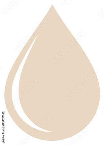 Beige Water Drop Illustration Smooth Minimalist Design Simple Icon
