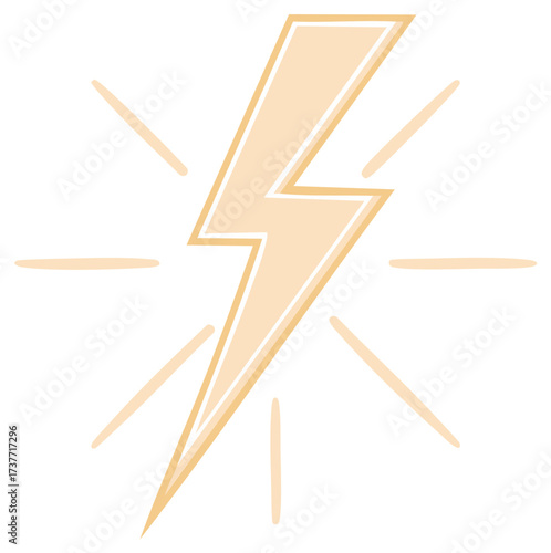 Vibrant stylized lightning bolt graphic with radiating energy rays symbolizing power and speed