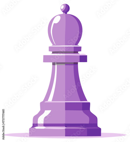 Purple Bishop Chess Piece Illustration Strategic Game Play Strategy Concept
