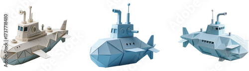 Wallpaper Mural 潜水艦　船　乗り物　ペーパークラフト Torontodigital.ca