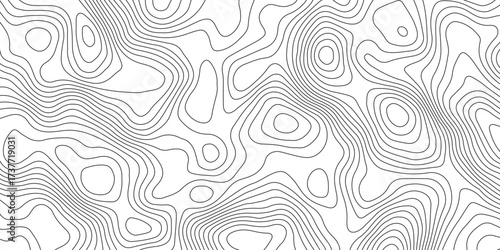 Abstract Vector Topographic Map Background with Wavy Contour Lines, Geometric Terrain Relief, and Mountain Grid Pattern for Geography, Navigation, and Travel Design Concept.