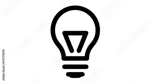 Minimalist lightbulb outline icon representing innovation, creativity, problem-solving, and bright ideas on a white background.