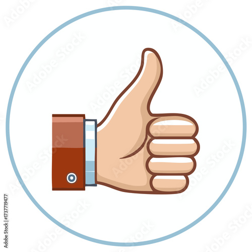 Hand giving thumbs up gesture in a circle illustration