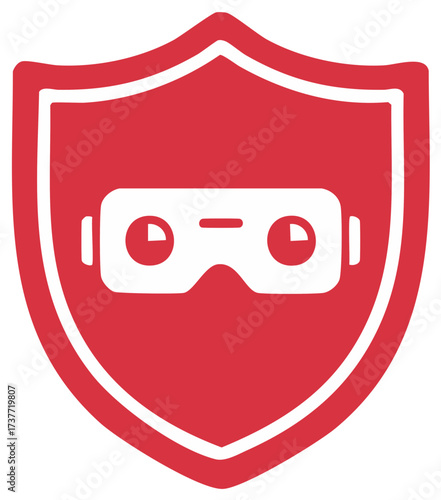 Virtual Reality Headset Protection Shield Icon Symbol