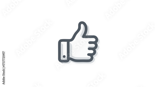 Thumbs Up Line Icon Vector Illustration. Approval Gesture Symbol for Social Media, Like, Success, Agreement, and Positive Feedback.
