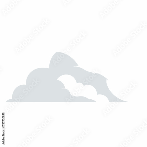 Abstract Mountain Range Silhouette with Natural Arch Formation.