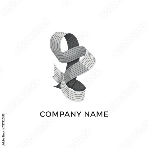 Wallpaper Mural Abstract Ribbon Swirl Logo Design for Modern Company Branding. Torontodigital.ca