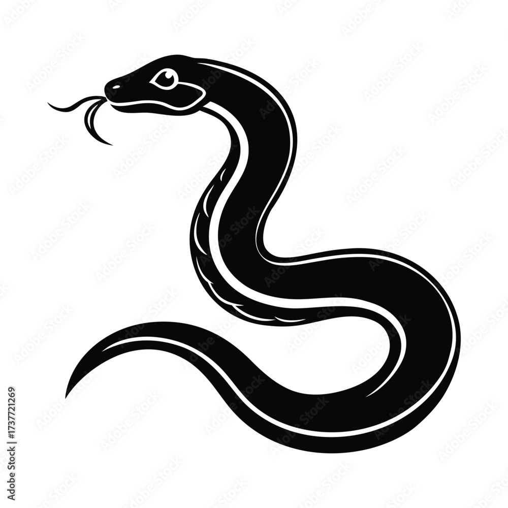 Fototapeta premium Snake Vector Silhouette
