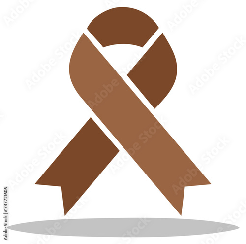 Brown Awareness Ribbon Symbol for Support and Causes