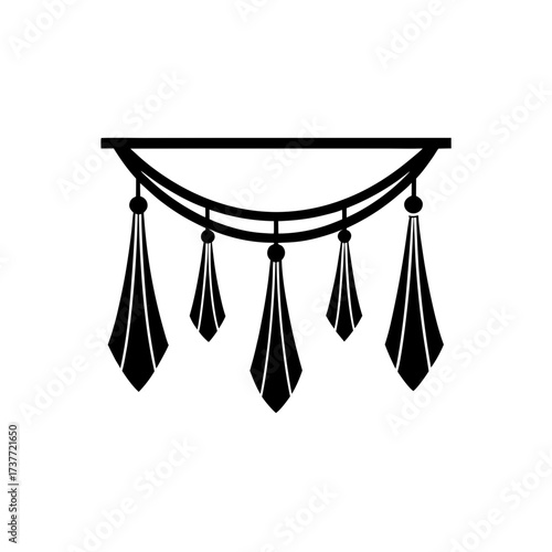 clean graphic of cascading swags with ties  plain 