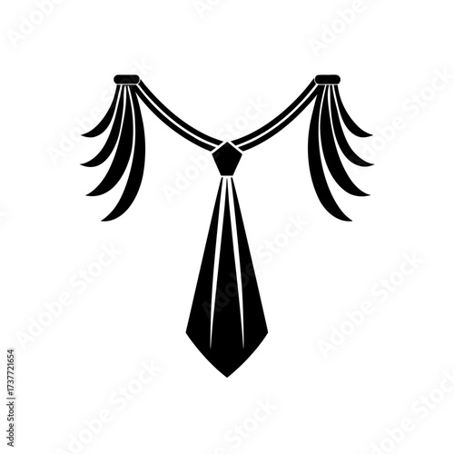 elegant contour of cascading swags with ties  