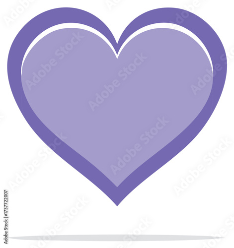 Elegant purple heart symbol with outline representing love romance passion and emotional connection graphic