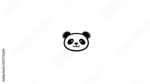 Cute cartoon panda face illustration, a lovable black and white animal head icon with a friendly expression on a clean background.