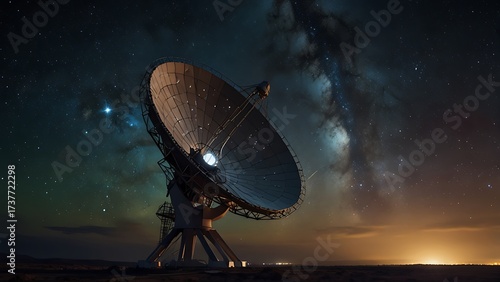 Photorealistic HDR cinematic image of a giant futuristic transmitter
