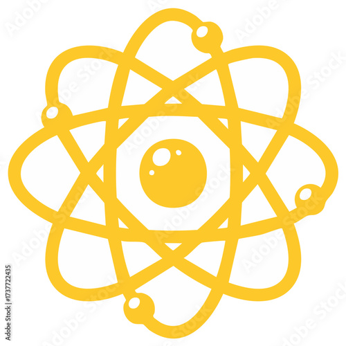Golden Atom Graphic Illustration Molecule Model Symbol Physics
