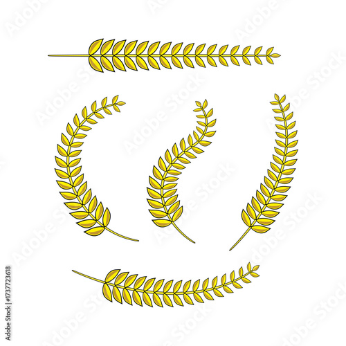 Rice Grain illustration for badge and frame decoration