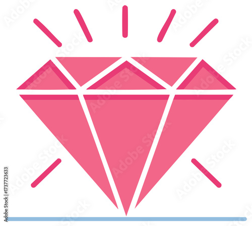Shining Pink Diamond Gemstone Icon