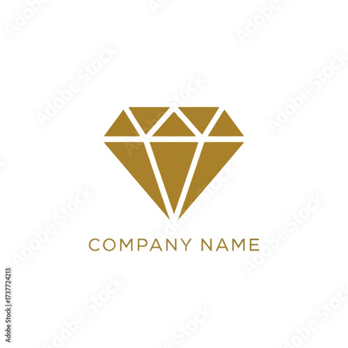 Elegant Golden Diamond Logo Design for Jewelry or Luxury Brand.