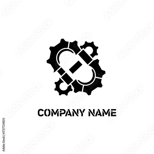 Gear and Capsule Logo Design for Pharmaceutical or Engineering Company.