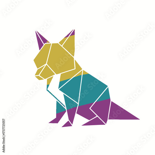 Geometric Fox Illustration - Modern Origami Style Design.