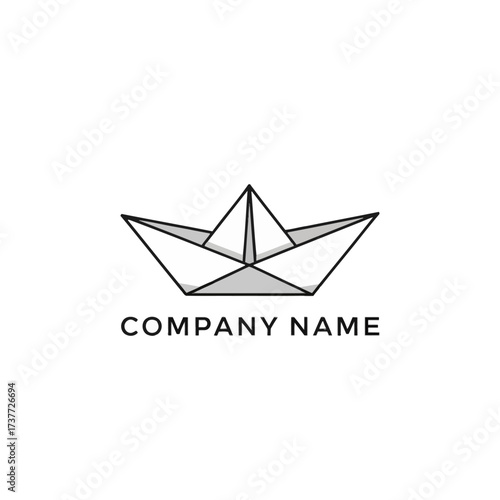 Minimalist Paper Boat Logo Design for Creative Business Branding and Identity.