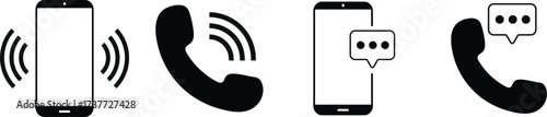 phone call icon. Telephone call signs.  ringing phone call. Cell phone. Contact us symbols. communication icons